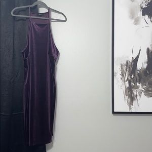 F21 Purple velvet bodycon dress